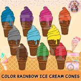Rainbow Ice Cream Cones | Creative Clips Digital Clipart