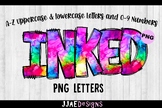 Rainbow Ink Watercolor Doodle Font (PNG Letters)