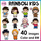 Rainbow Kids Clip Art Bundle