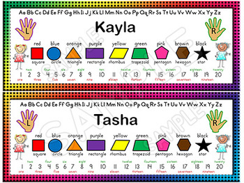 Name Tags Editable Desk Name Plates Rainbow Kids By Just