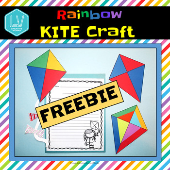 Preview of Rainbow Kite Craft and Writing Paper Freebie