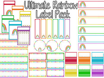Preview of Rainbow Label Pack - Editable