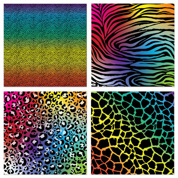 Download Rainbow Digital Paper Colorful Animal Print Backgrounds Scrapbook Paper