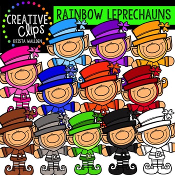 Preview of Rainbow Leprechauns {Creative Clips Digital Clipart}