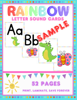 Preview of Rainbow Letter Sound Cards - Sample