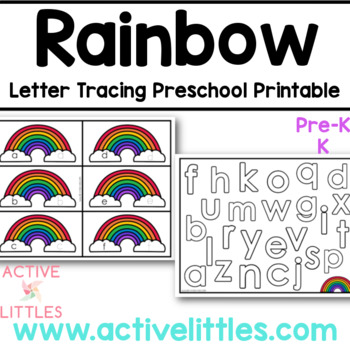 Preview of Rainbow Letter Tracing Preschool Printable