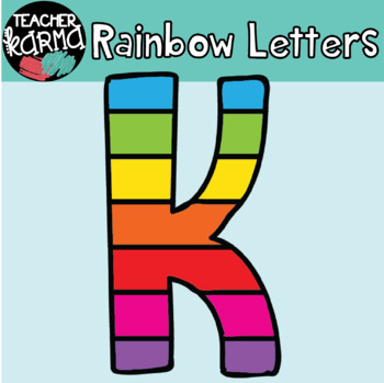 rainbow letters alphabet clipart by teacher karma tpt
