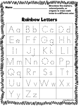 Rainbow Letters Alphabet Tracing Practice by Amy Kelley | TpT