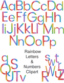 Rainbow Letters and Numbers Clipart