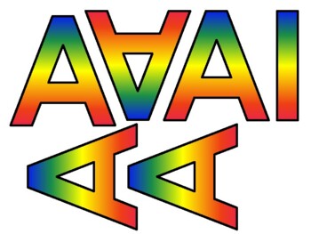 Preview of Rainbow Letters for Cut-outs | Classroom Decoration/Labels| -Capital Letters A-C