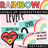 Rainbow Classroom Decor Levels of Understanding Posters | 