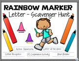 Rainbow Marker Upper Case Letter Scavenger Hunt- PE, Phoni