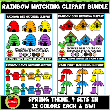 Preview of Rainbow Matching Clipart (Spring Theme)