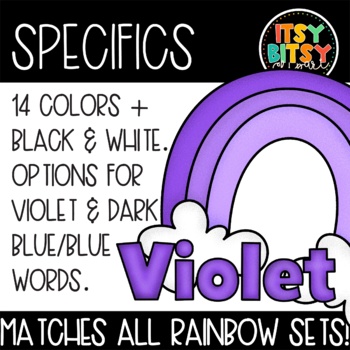 Rainbow Matching Color Words and Monochromatic Rainbow Clipart | TPT