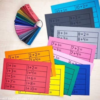 Rainbow Math: Addition Fact Fluency Flash Card System by First Grade