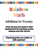 Rainbow Math- Addition to Twenty