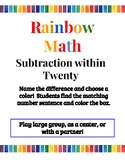 Rainbow Math - Subtraction within Twenty
