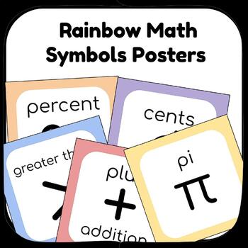 Preview of Rainbow Math Symbols Posters