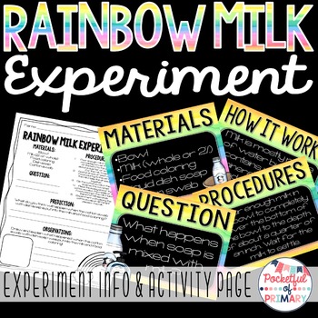 Preview of Rainbow Milk Experiment FREEBIE!