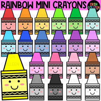 Crayons Clip Art, Colorful Crayons Clipart, Rainbow Crayon Clipart