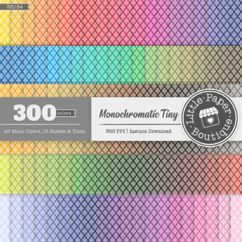Rainbow Monochromatic Tiny Moroccan Tile Digital Paper (300 Sheets) 3H0154