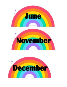 Rainbow Months by Running On Coffee and Rainbows | TPT