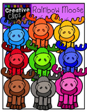 Rainbow Moose {Creative Clips Digital Clipart}