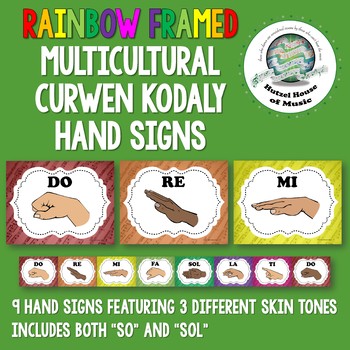 Preview of Rainbow Multicultural Curwen Kodaly Hand Signs