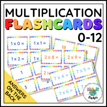 Rainbow Multiplication Flashcards 0-12 2-sided by MsK Teaches | TpT
