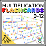 Rainbow Multiplication Flashcards 0-12 2-sided