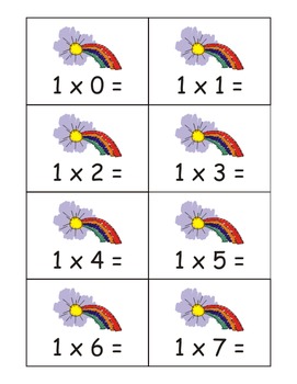 Preview of Rainbow Multiplication Flashcards: 0-12 Tables