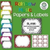 Rainbow Music Paper & Labels ~ Customize Classroom Decor ~ Awards
