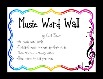 Preview of Rainbow Music Word Wall