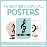 Music Word Wall Posters | Rainbow Music Room Decor