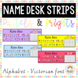 Rainbow Name Tag Desk Strips VIC FONT (Bright & Pastel Opt