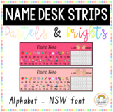 Rainbow Name Tag Desk Strips NSW FONT (Bright & Pastel Opt