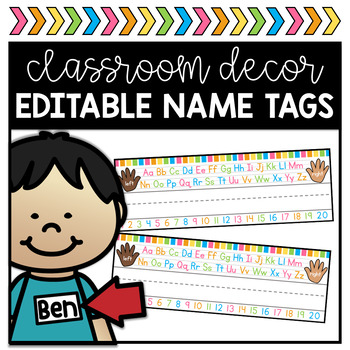 rainbow name tags by learning with love teachers pay teachers