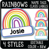 Rainbow Name Tags, Spring Classroom Decor