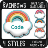 Rainbow Name Tags, Summer Classroom Decor, Cubby and Locke