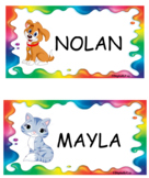 Rainbow Name Tags w/Animals