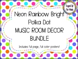 Rainbow Neon Polka Dot MUSIC ROOM Decor Bundle