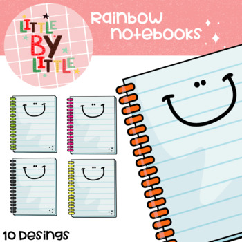 Preview of Rainbow Notebooks Clipart