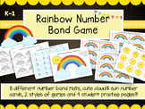 Number Bond Math Game, Rainbow, Number Cards and Practice Pages