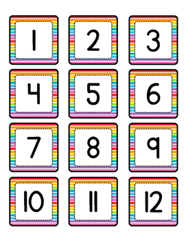 Rainbow Number Cards by Miss B's Firsties | Teachers Pay Teachers