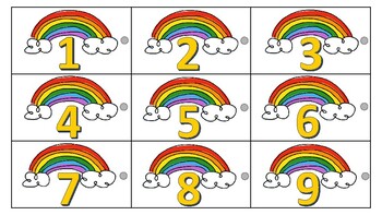 Preview of Spring Rainbow Number Match and Links Activity