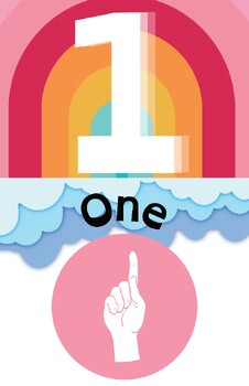 Preview of Rainbow Chic Number Posters w/ ASL 1-10