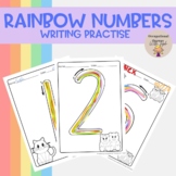 Rainbow Numbers Writing Formation Practise