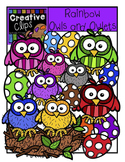 Rainbow Owls and Owlets {Creative Clips Digital Clipart}