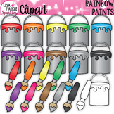 Paint Can and Paint Brush Clipart Rainbow