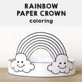 Rainbow Paper Crown Headband Printable Coloring Spring Sum